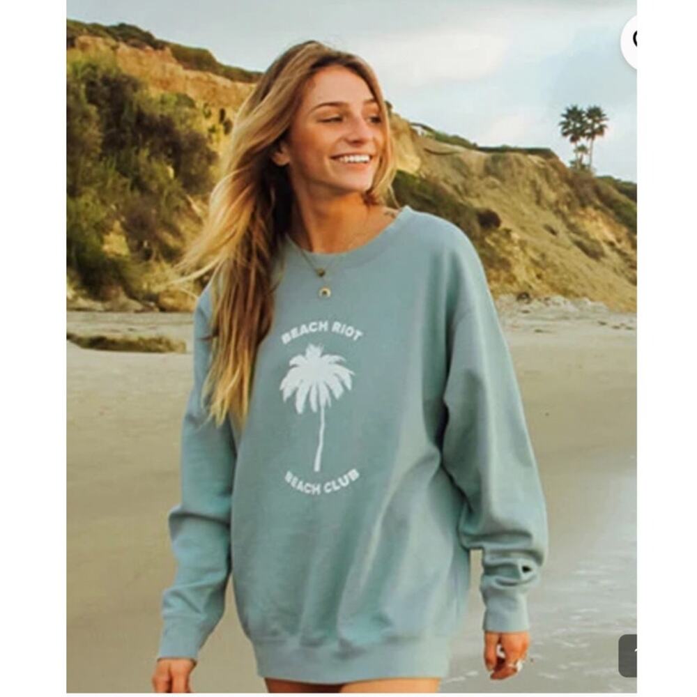 Beach Riot Beach Club Sweatshirt Oversize L/S Blue Size  XL